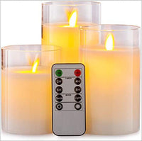 LED Flameless Candle with Remote – Realistic Swinging Flame & Glass Design