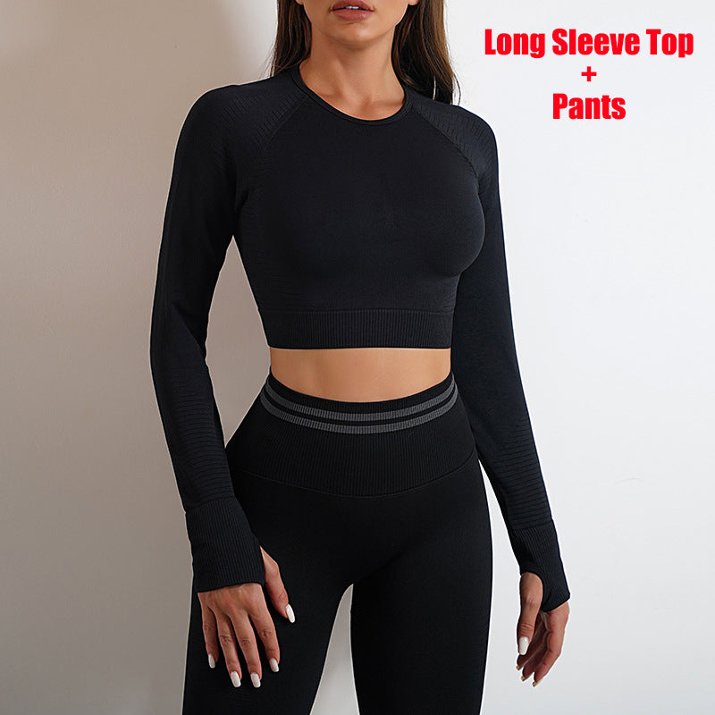 Seamless Yoga Pants Sports Gym Fitness Leggings Or Long Sleeve Tops Outfits Butt Lifting Slim Workout Sportswear Clothing What Else You Got?