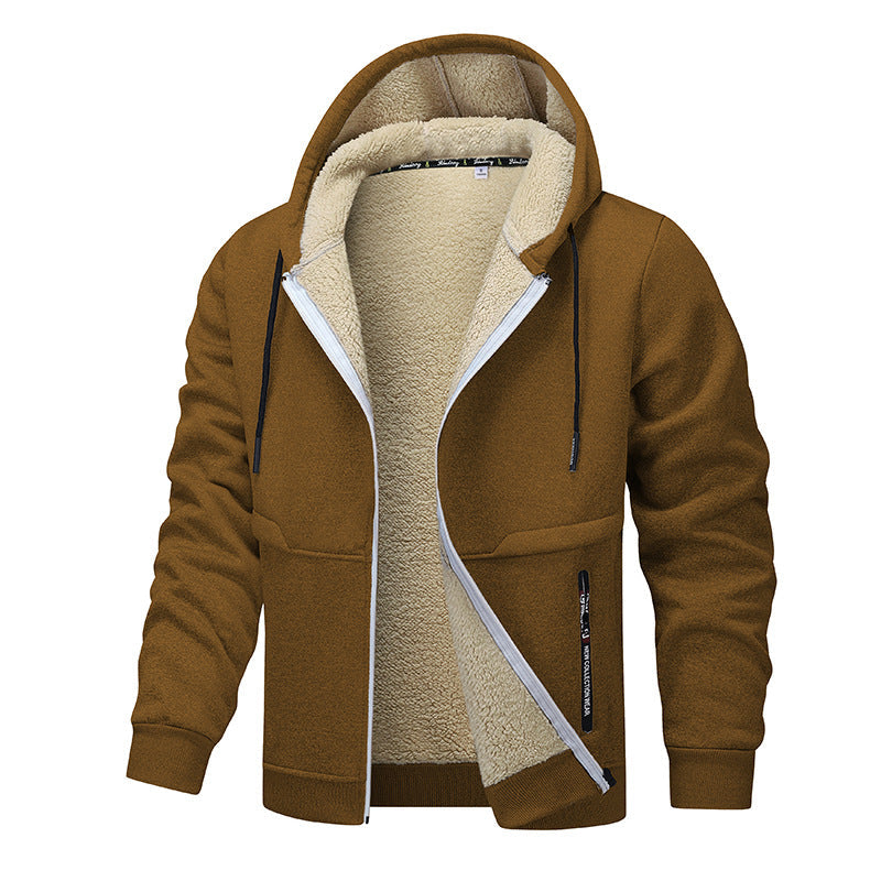 Casual Hoodies For Men Heavyweight Fleece Sweatshirt Winter Thick Sherpa Lined Hooded Zipper Jacket Thick Streetwear Coats What Else You Got?