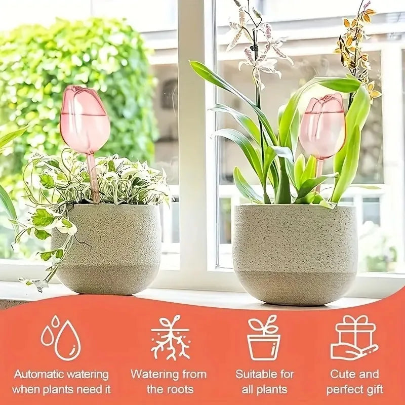 Pink Tulip Plant Watering Balls Suitable For Indoor And Outdoor Plants Automatic Plant Drippers Automatic Watering What Else You Got?