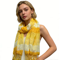 2pcs Sunshine Boho Scarf - Sunny Yellow Floral Pattern Printed Scarf
