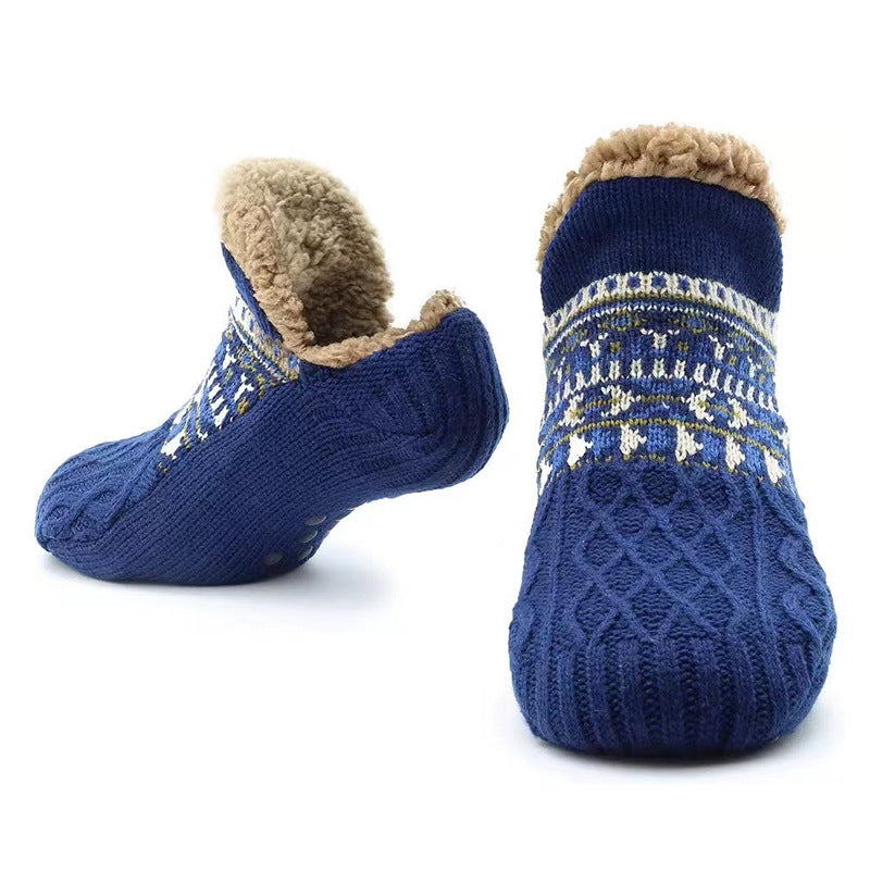 Ultra-Warm Fleece Bootie Slippers – Non-Slip Indoor Socks for Men & Women – Cozy Winter Comfort