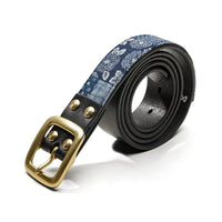Vintage Genuine Cowhide Leather Belt for Men – Classic Distressed Pin-Buckle Waist Belt