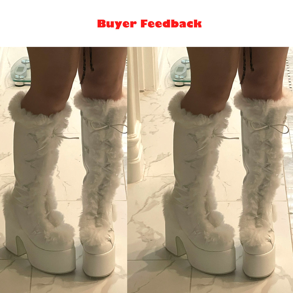 New Women's Fashion Thick Bottom Fur High-heeled Boots What Else You Got?