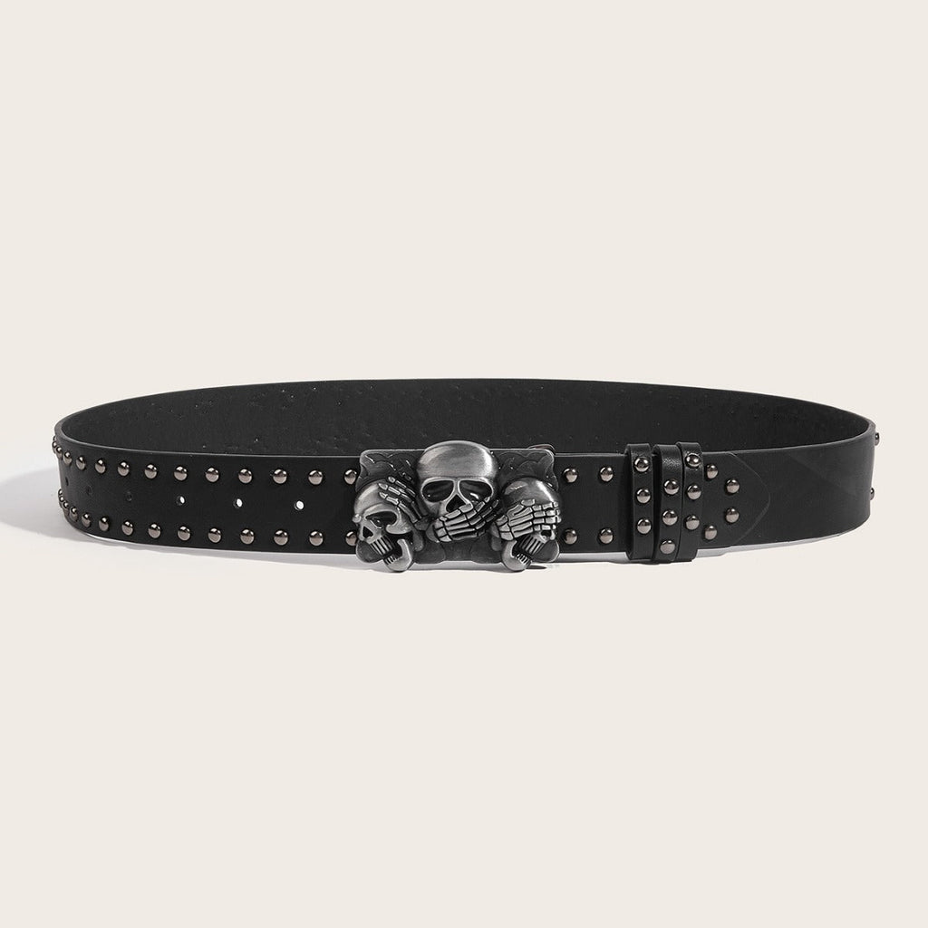 Men's Personality Skull Youth Belt Punk Snap Button Casual Belt What Else You Got?