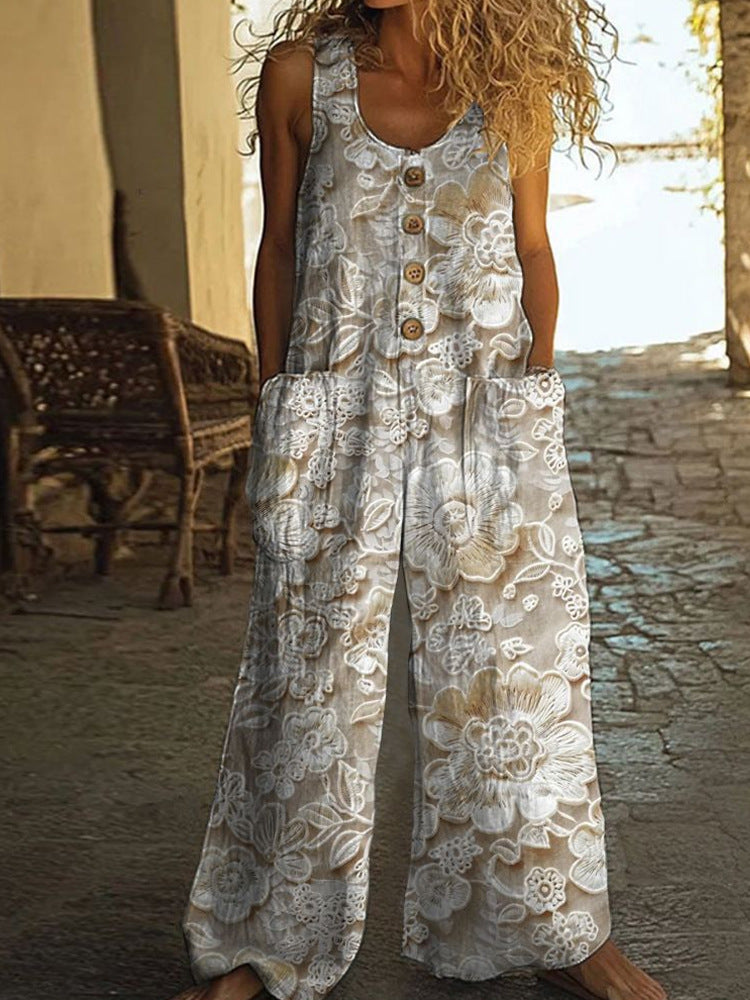 Womens Sleeveless Loose Pocketed Jumpsuit What Else You Got?