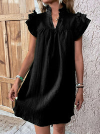 Women's V-Neck Summer Dress with Ruffle Sleeves – Flowy Casual Dress (S-XXL)