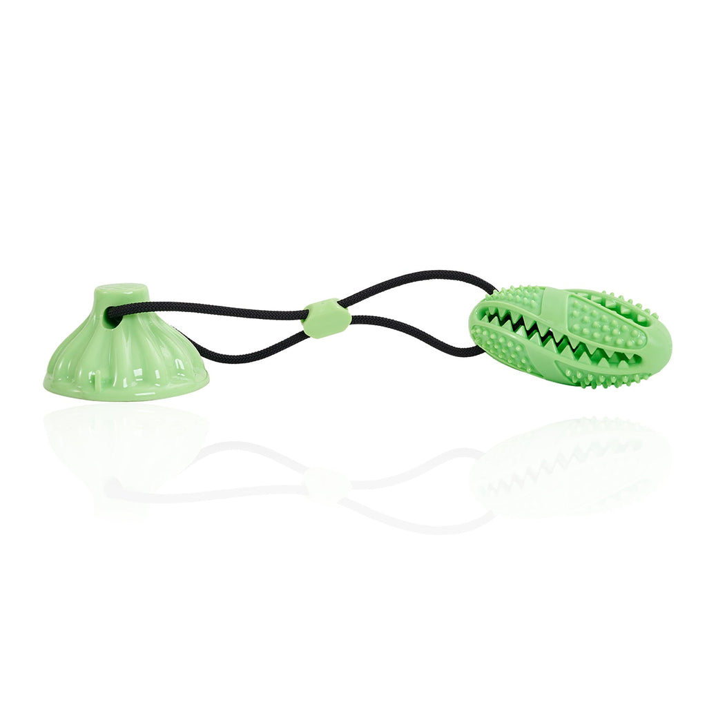 Suction Cup Dog Pull Rope Toy – TPR Molar Chew Ball, Treat‑Dispensing Tug Toy for Teeth Cleaning & Interactive Play (Blue) What Else You Got?