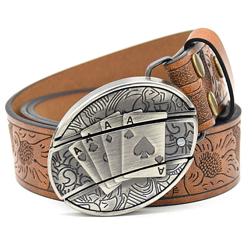 Personality Student Trendy Printing Engraving Smooth Buckle Knife Embossing Belt What Else You Got?
