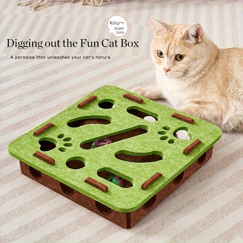 Interactive Cat Puzzle Toy With Maze Tunnel, Bell Ball & Pathways - No Batteries Needed, Durable Felt Construction - Mental Stimulation & Hunting Exercise For Indoor Cats - Pet Exercise Toy For All Br What Else You Got?