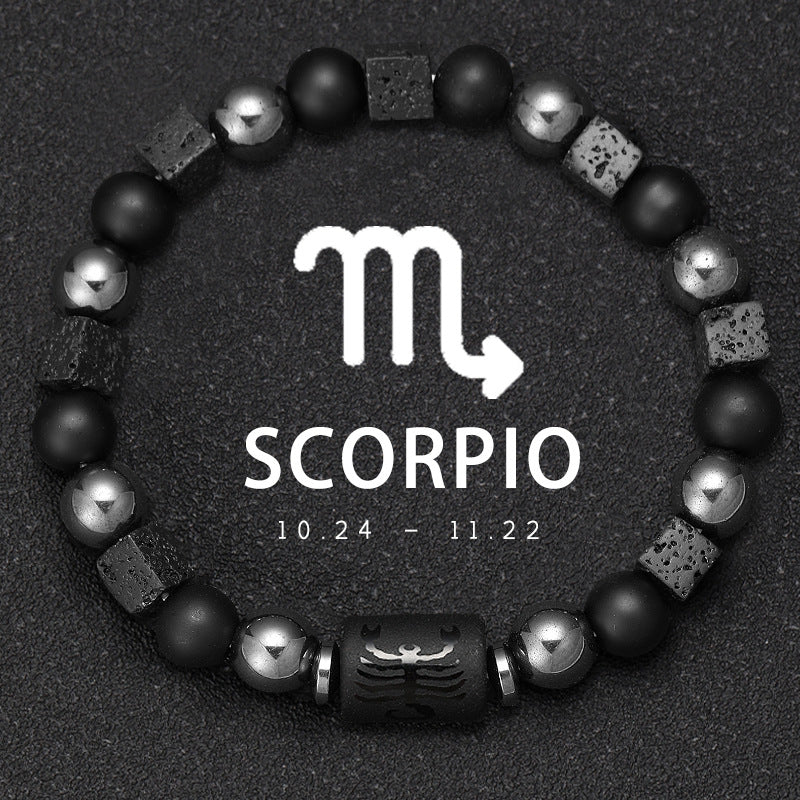 Twelve Zodiac Bracelet Couples Volcanic Stone Handmade Beaded Bracelet Accessory What Else You Got?