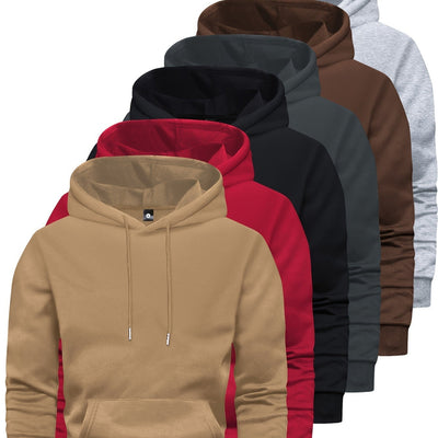 Men’s 6-Piece Solid Hoodie Set – Trendy Long-Sleeve Pullover (XS-3XL) – Comfortable & Versatile Christian Wardrobe Essentials