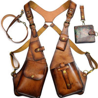 Steampunk Leather Underarm Bag – Retro Medieval Chest & Shoulder Bag