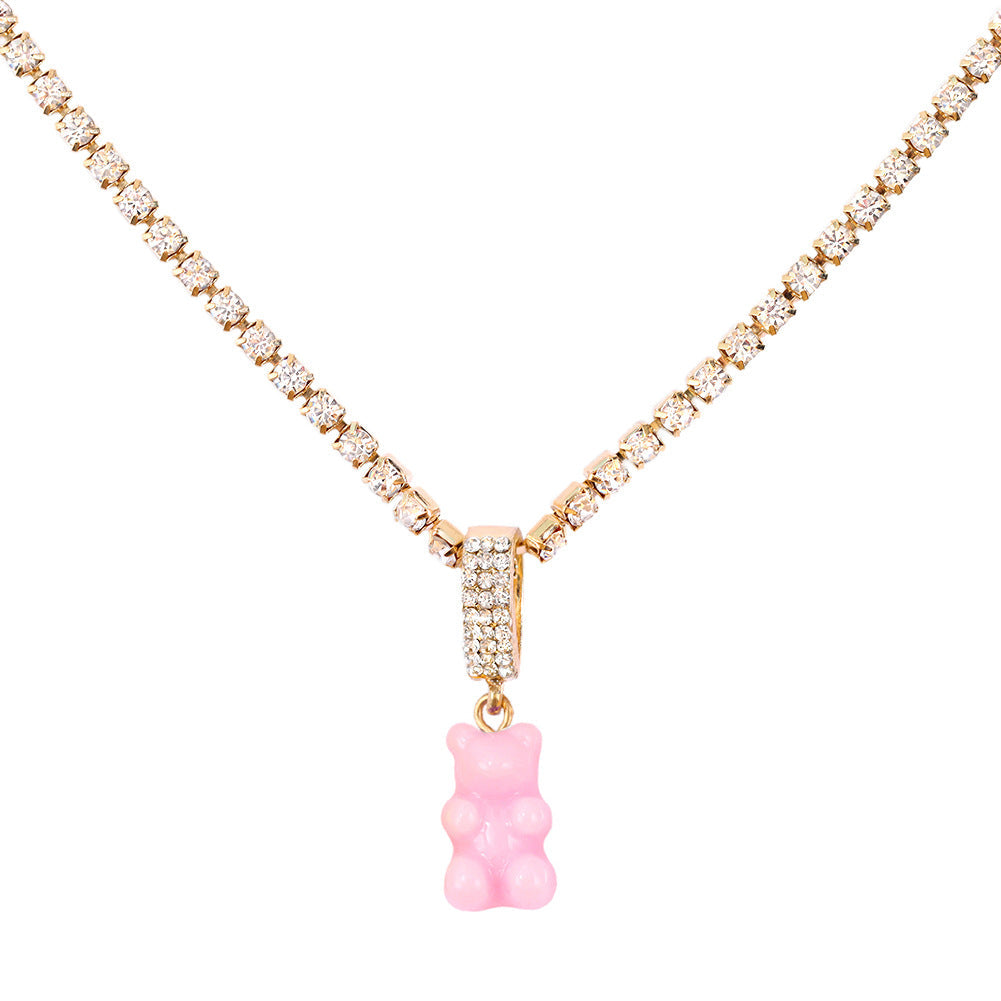 Fashion Cartoon Bear Diamond Necklace What Else You Got?