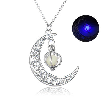 Fashion Moon Natural Glowing Stone Healing Necklace Women Gift Charm Luminous Pendant Necklace Jewelry What Else You Got?