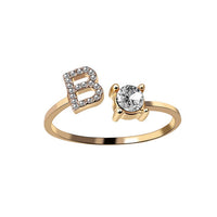 Custom Adjustable Initial Letter Ring – Personalized Jewelry for Women