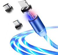 Magnetic Fast-Charging Cable with LED Flowing Light – 2.1A USB Cable for iPhone & Android