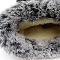 Cozy Mid-Calf Snow Boots with Faux Fur Plush for Winter Women - Black & Brown