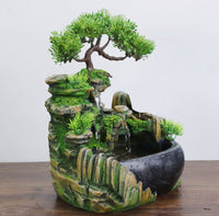 Zen Desk Fountain & Humidifier – Mini Rockery Water Feature with Optional Mist for Home & Office