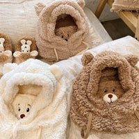 Adorable Bear Plush Winter Hat with Scarf & Mask - Cozy & Windproof for Men & Women