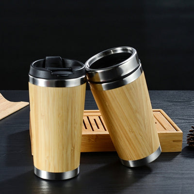 Bamboo Coffee Cup – Insulated Travel Mug with Leak-Proof Lid