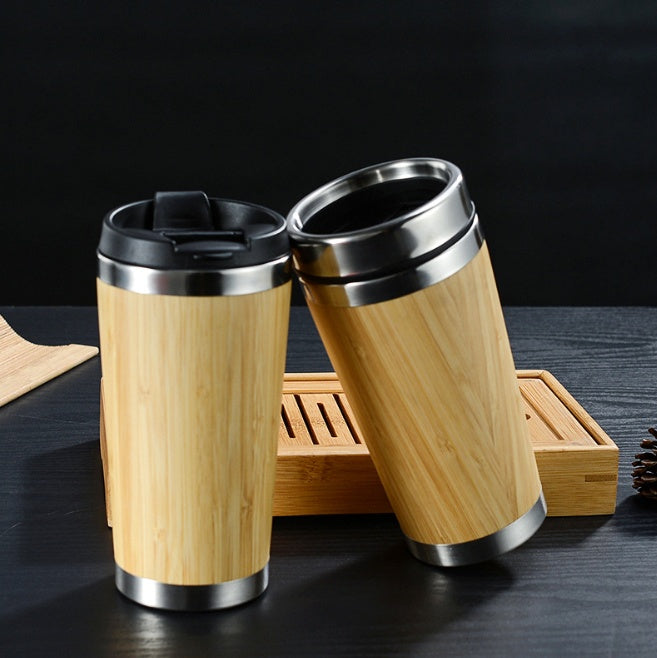 Bamboo Coffee Cup – Insulated Travel Mug with Leak-Proof Lid