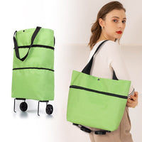 Foldable Grocery Cart with Wheels – Waterproof Reusable Shopping Bag on Wheels