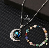 Zodiac Birthstone Necklace Set - 12 Signs | Natural Stone Spiritual Jewelry