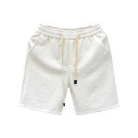 Elegant White Jacquard Shorts for Men - Lightweight & Comfortable