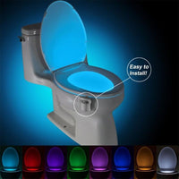 Motion-Sensor Toilet LED Night Light – 8-Color, Battery-Powered, Universal Fit for Safe Nighttime Bathroom Trips