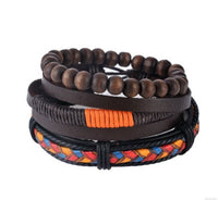 Vintage Punk Multilayer Leather Bead Bracelet – Handwoven Unisex Wrap for Men & Women