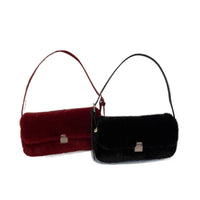 Plush Retro Underarm Bag – Soft PU Shoulder Purse for Women