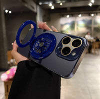Divine Protection: Frosted Magnetic Rotating Phone Case for iPhone