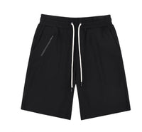 Men's Japanese Streetwear Quarter Sports Shorts – Zipper Accent & Drawstring Waist