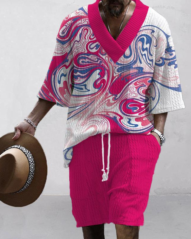 Loose Casual Short Sleeve Two‑Piece Suit – Summer Top & Shorts Set (Polyester, S–4XL) What Else You Got?