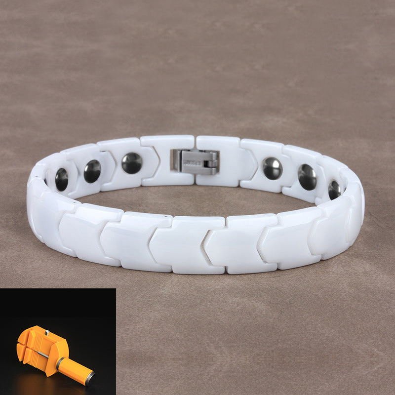 Sleek Black Ceramic Magnetic Link Bracelet — Modern Minimalist Wristwear What Else You Got?