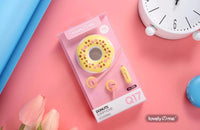 Q17 Donut Macaron Earphones – Cute Cartoon Wired Headphones with Deep Bass & Hybrid Sound