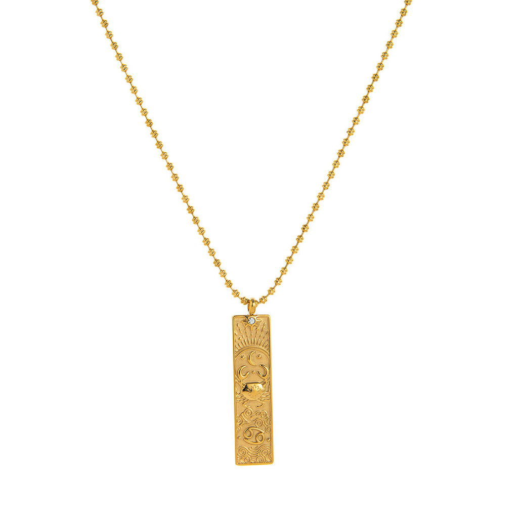 Diamond-Encrusted Zodiac Square Pendant Necklace What Else You Got?