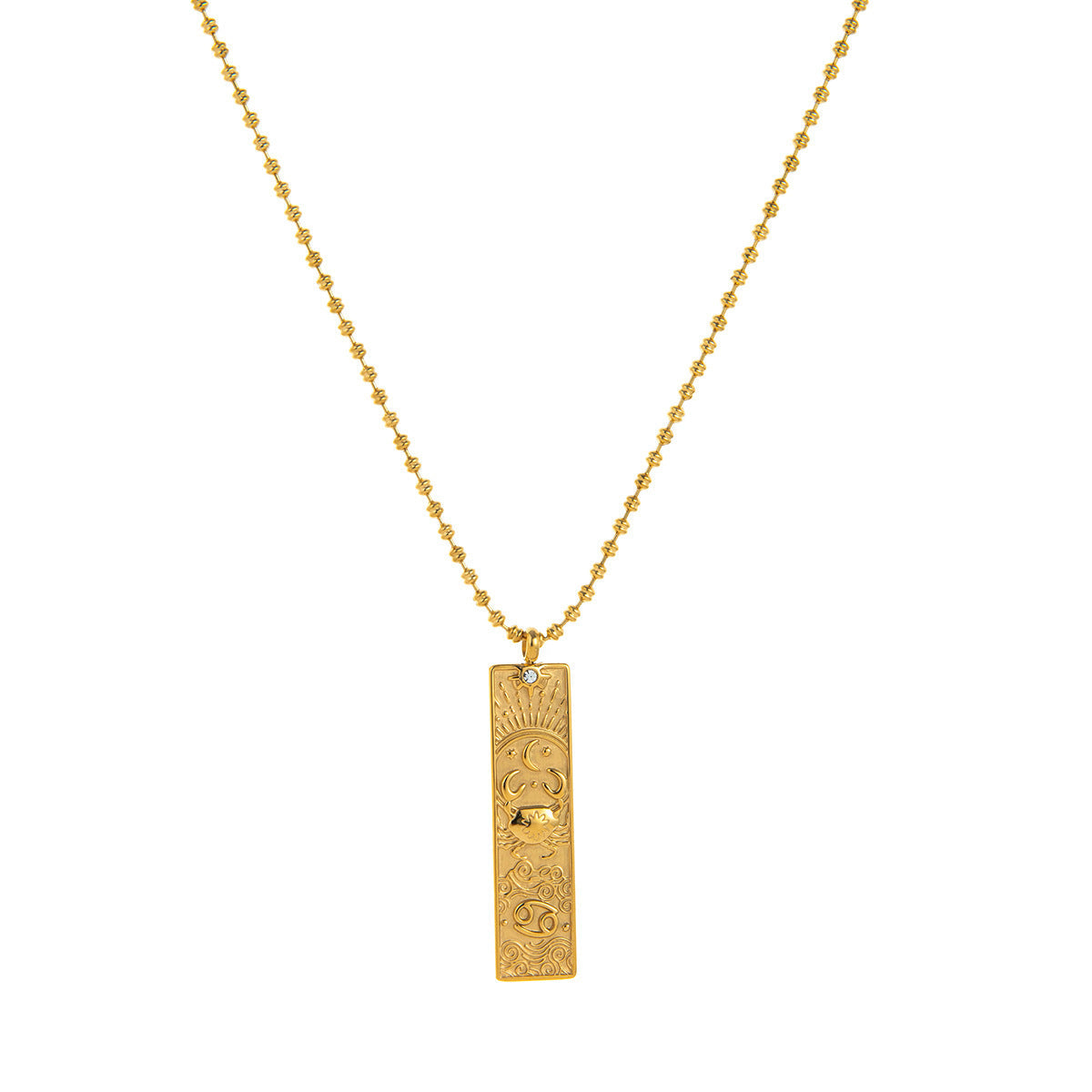 Diamond-Encrusted Zodiac Square Pendant Necklace What Else You Got?