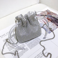 Rhinestone diagonal shoulder bag
