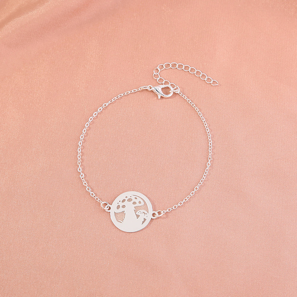 Glow-in-the-dark round brass mushroom bracelet What Else You Got?