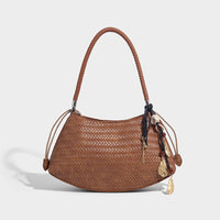 Woven PU Underarm Bag – Pillow-Style Shoulder Handbag with Optional Pendant