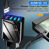 4-Port USB Fast Charging Power Bank Adapter - Illuminate Your Faith & Devices!