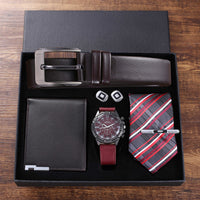 All-match temperament quartz watch belt wallet cuff tie