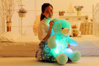 Glowing LED Teddy Bear Plush Toy - Colorful Light Up Christmas Gift for Kids & Pillow - 7+ Light Modes