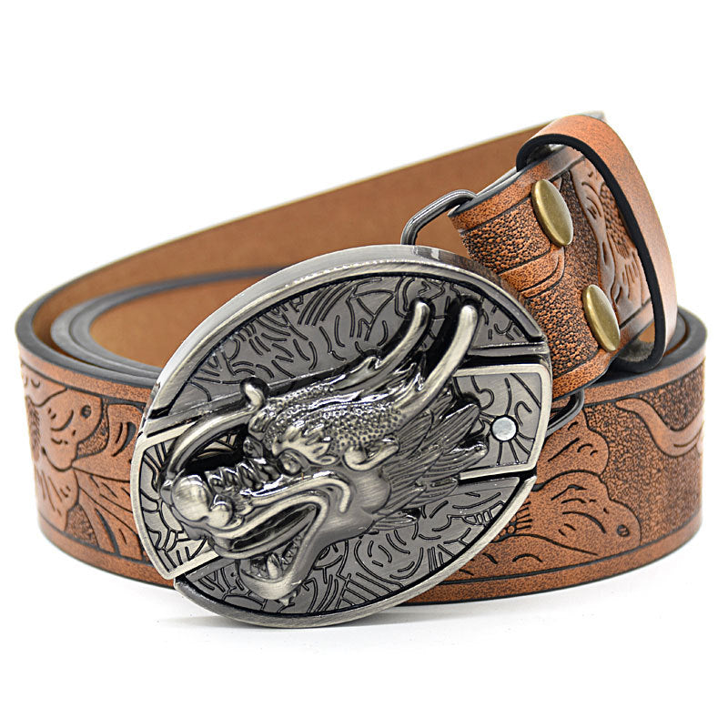 Personality Student Trendy Printing Engraving Smooth Buckle Knife Embossing Belt What Else You Got?