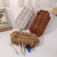Plush Pencil Case – Soft Korean-Style Stationery Pouch for Students & Artists
