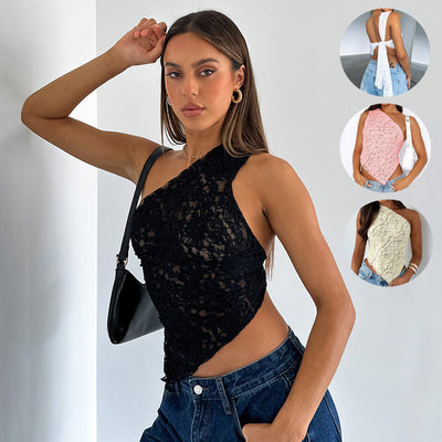 Elegant Lace Backless Summer Top - Modest & Stylish Women's Vest (Multiple Colors)
