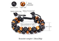 Tiger Eye & Black Agate Couple Bracelets – Matching Natural Stone Jewelry for Couples