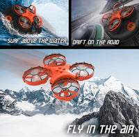 3-in-1 RC Boat, Drone & Hovercraft Toy - Land, Air & Water Adventure with 6-Minute Flight Time